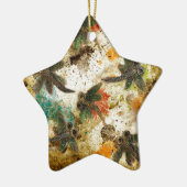 Dragonfly Flit Rustic Splash Keramisch Ornament (Links)