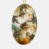 Dragonfly Flit Rustic Splash Keramisch Ornament (Links)