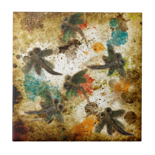 Dragonfly Flit Rustic Splash Tegeltje