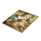 Dragonfly Flit Rustic Splash Tegeltje (Zijkant)