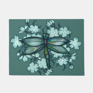Dragonfly Floral Art libellen bloemen bloemen bloe Deurmat