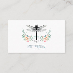 Dragonfly Floral Calling Card Contactkaartje