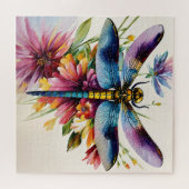 Dragonfly Floral Multicolor Art Legpuzzel (Horizontaal)