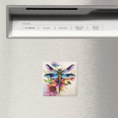 Dragonfly Floral Multicolor Art Magneet (Insitu (Vaatwasser))