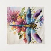 Dragonfly Floral Multicolor Art Wandkleed (Voorkant (horizontaal))
