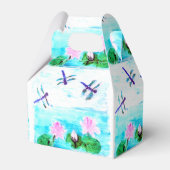 Dragonfly Floral, watervrij Bedankdoosjes (Voorkant Zijde)