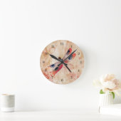 Dragonfly Flourish Clock Ronde Klok (Huis)
