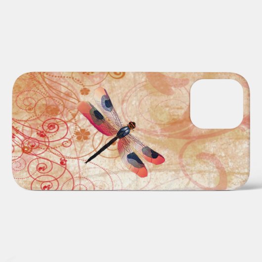 Dragonfly Flourish iPhone 12 Coque (Verso (horizontal))
