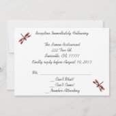Dragonfly Flourish Reception RSVP Kaart (Achterkant)