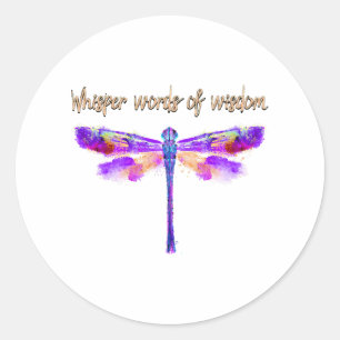 Dragonfly Fluistert Woorden Wijsheid Hippie Ronde Sticker