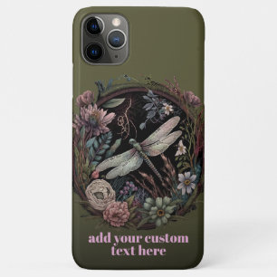 Dragonfly Flying Wildflower Cottagecore Aangepast iPhone 11 Pro Max Hoesje