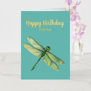 Dragonfly Folded Folie Birthday Kaart
