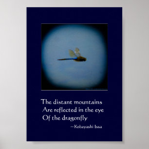 Dragonfly-foto met haiku-poster poster