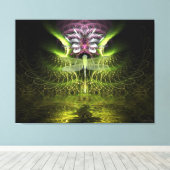 Dragonfly Fractal Magic Wrapped Canvas Afdruk (Insitu (Houten vloer))