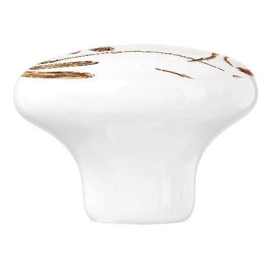 Dragonfly Frenzy Gold Ceramic Pull Keramische Knop (Zijkant)