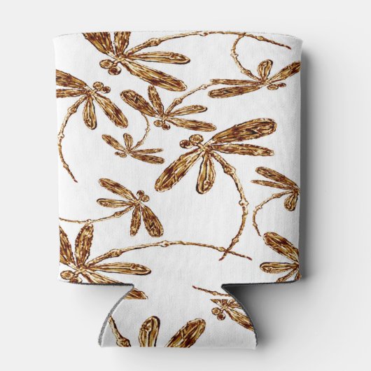 Dragonfly Frenzy Gold Koelbox Stubby Holder Blikjeskoeler (Achterkant)