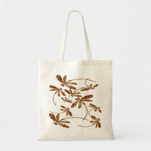 Dragonfly Frenzy Gold Tote Bag (Voorkant)