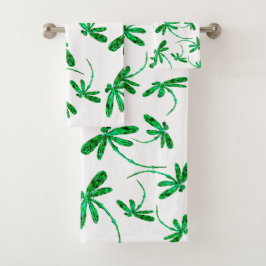 Dragonfly Frenzy Green Bad Handdoek