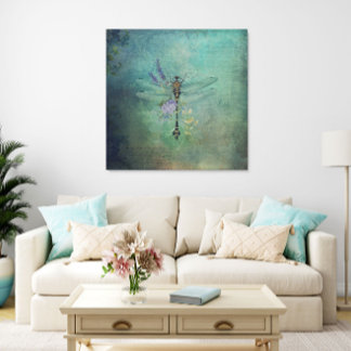  dragonfly gemengde mediasanvas wandkunst canvas afdruk