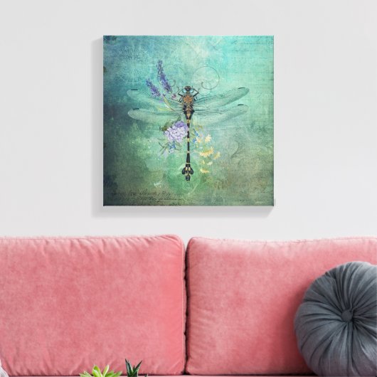 dragonfly gemengde mediasanvas wandkunst canvas afdruk (Insitu (Woonkamer))