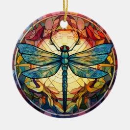 Dragonfly Glas in lood Keramische Boomdecoratie Keramisch Ornament