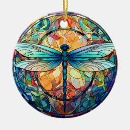 Dragonfly Glas in lood Keramische Boomdecoratie Keramisch Ornament