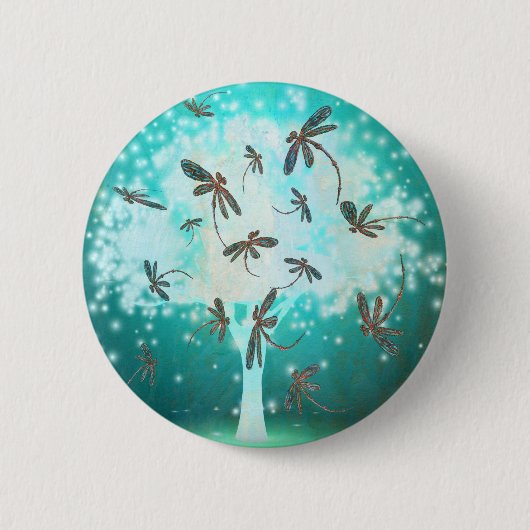 Dragonfly-gloedboom Ronde Button 5,7 Cm (Voorkant)