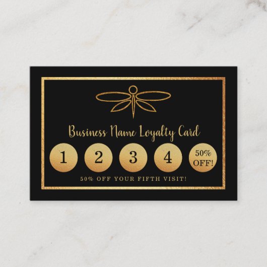Dragonfly Gold Foil - Carte de fidélité (Devant)