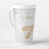 Dragonfly Gold Personnalisée Latte Mug (Angle gauche)