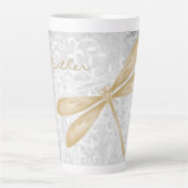 Dragonfly Gold Personnalisée Latte Mug (Devant)