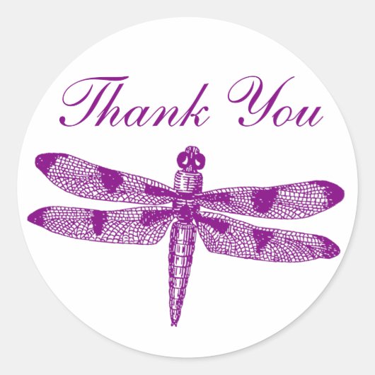 Dragonfly Graphic dank u Ronde Sticker (Voorkant)