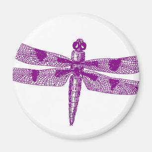 Dragonfly Graphic Round Magneet