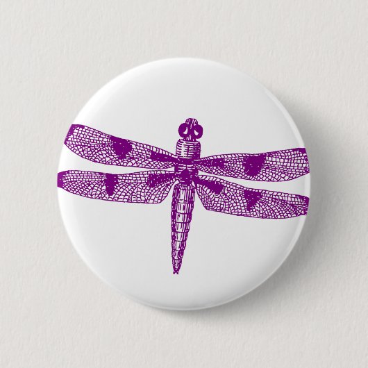 Dragonfly Graphic Round Ronde Button 5,7 Cm (Voorkant)