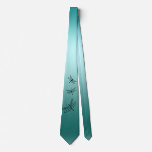 Dragonfly Green Gradient Ombre Stropdas (Voorkant)