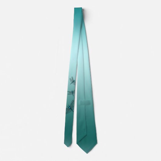 Dragonfly Green Gradient Ombre Stropdas (Achterkant)