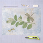 Dragonfly Green Leaves Blue Decoupage  Tissuepapier (Craft)