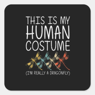 Dragonfly Halloween Human Costume Swarm Nymph Vierkante Sticker