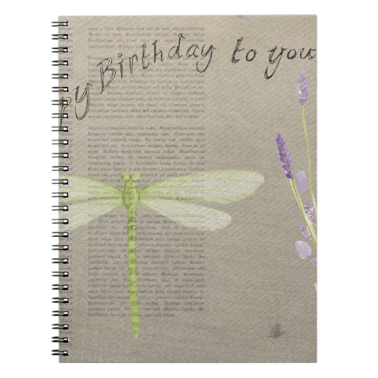 dragonfly happy jarig notitieboek (Voorkant)