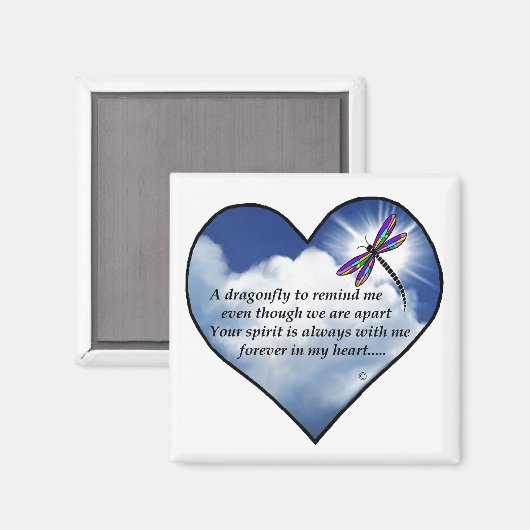 Dragonfly Hart Gedicht Magneet (Voorkant / Achterkant)