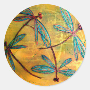 Dragonfly Haze Ronde Sticker