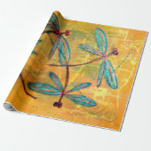 Dragonfly Haze Wrapping Paper Custom Cadeaupapier (Uitgerold)
