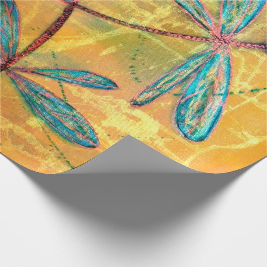 Dragonfly Haze Wrapping Paper Custom Cadeaupapier (Hoek)