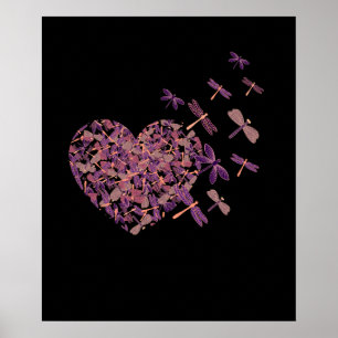 Dragonfly Heart Flying from Heart Lover Classic Poster