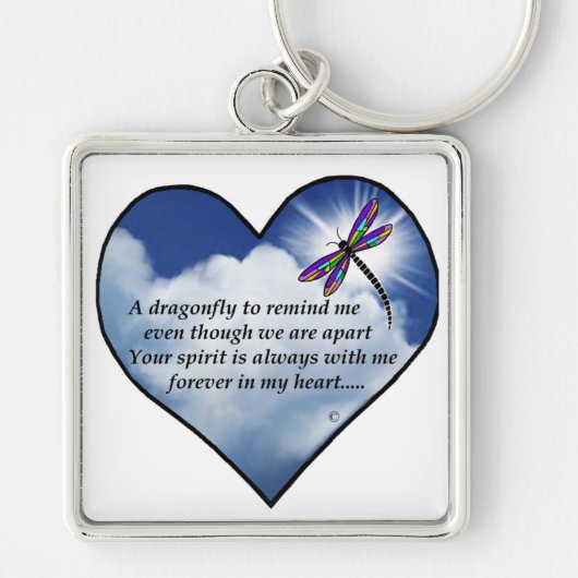 Dragonfly Heart Poem Sleutelhanger (Voorkant)