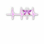 Dragonfly Heartbeat EKG Pulse Nature Insect Dragon Sticker (Voorkant)