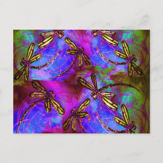 Dragonfly Hippy Flit Briefkaart (Voorkant)