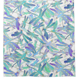 Dragonfly Holiday | Wit Douchegordijn