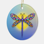 Dragonfly - in blues (rond) keramisch ornament (Links)