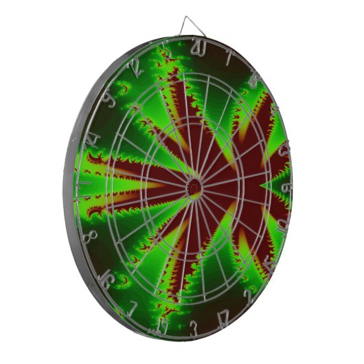 Dragonfly in Flames Fractal Dart Board Dartbord (Voorkant Links)