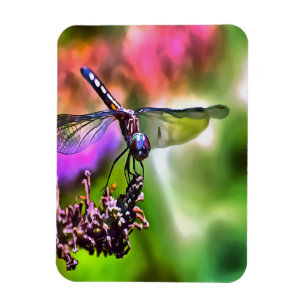 Dragonfly in groen en blauw realistische schilderi magneet